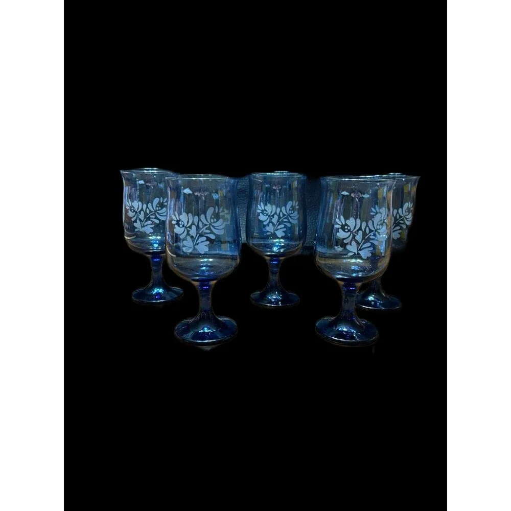 5 Vintage 1970's Pfaltzgraff Yorktowne Cobalt Blue 10oz 6 1/2